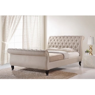Baxton Studio Arran Light Beige Linen Platform Bed