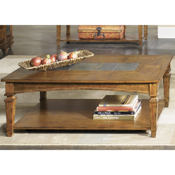 Liberty Slate Tile And Oak Cocktail Table 16612034 Overstock
