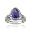 ICZ Stonez Sterling Silver 3 1/5ct TGW Violet Blue Cubic Zirconia Ring Set