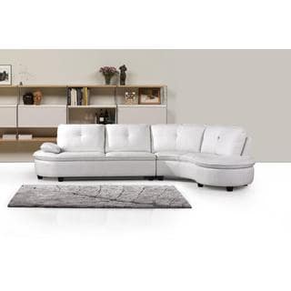 Abigal White Bonded Leather Sectional Set