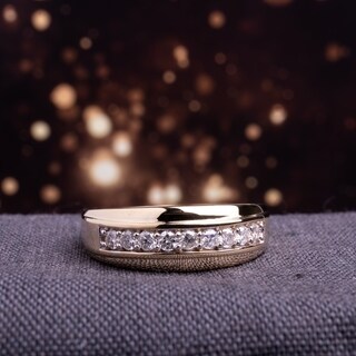 Mens gold wedding ring with diamonds