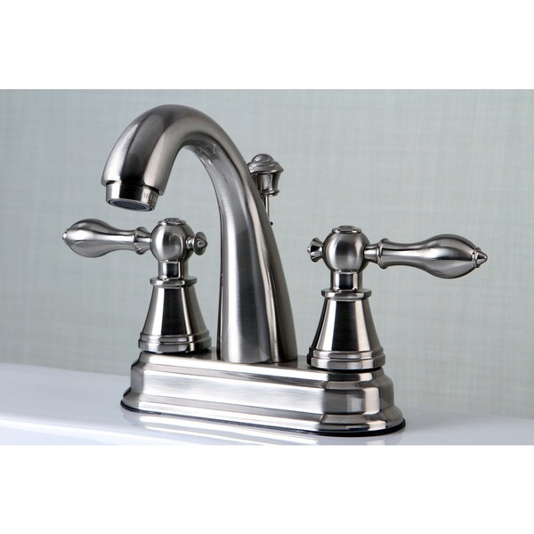 Transitional Double-handle Satin Nickel Bathroom Faucet