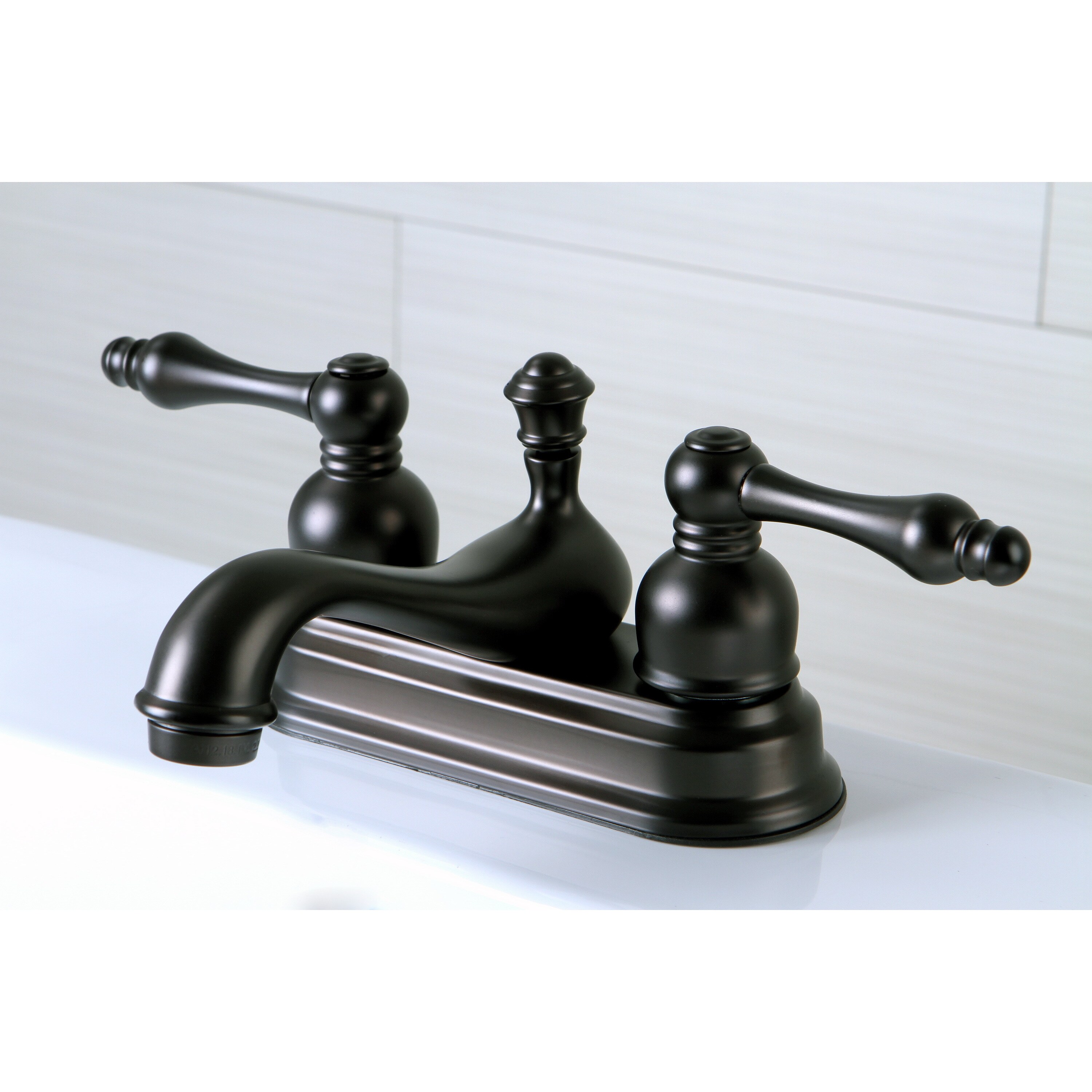 Double Handle Oil-rubbed Bronze 4-inch Centerset Bathroom Faucet ...