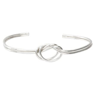 Journee Collection Sterling Silver Handcrafted Knot Cuff Bracelet