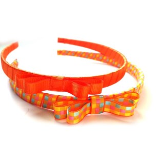 Crawford Corner Shop Orange and Yellow 1/2-inch Grosgrain Ribbon Headband-Image