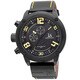 Joshua & Sons Men's Multifunction Double-Layered Dial Leather Strap Watch
