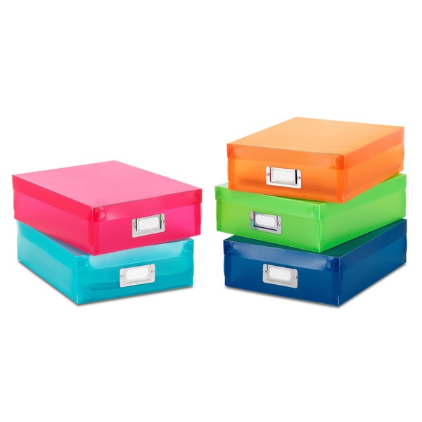 Whitmor 5-color Plastic Document Boxes