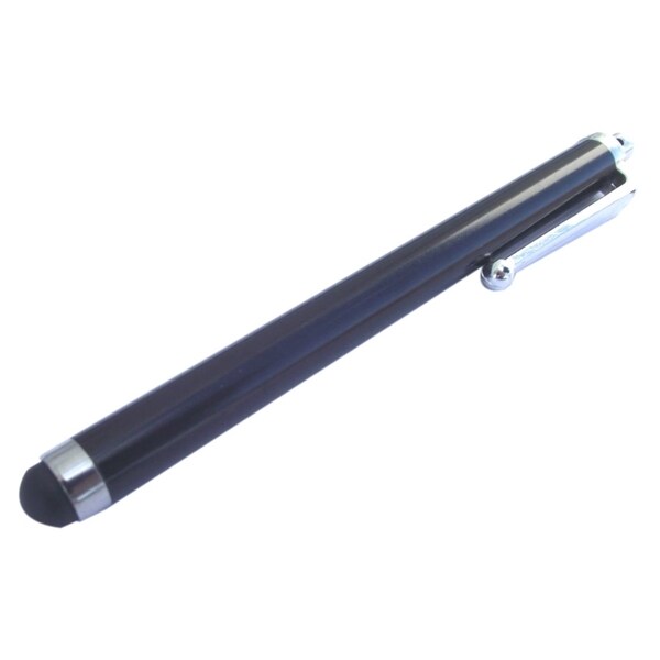 SnowFire Ninja Black Stylus Pen with Rubber Soft Tip - Silver Pocket 