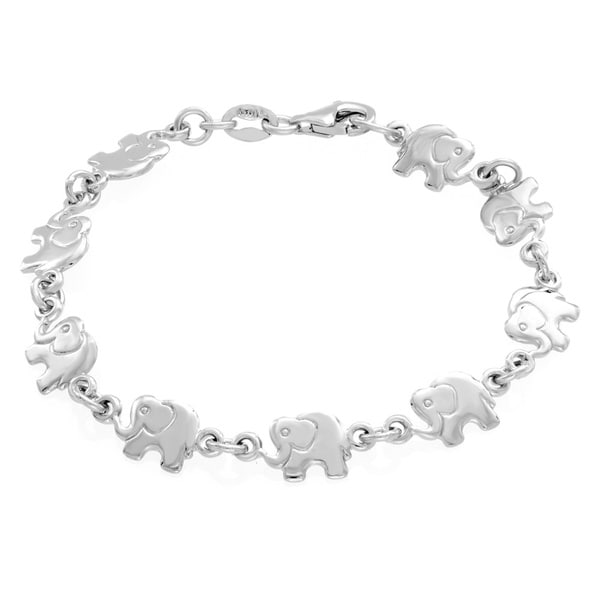 Sterling Essentials Sterling Silver Childrens Elephant Link Bracelet 16623979