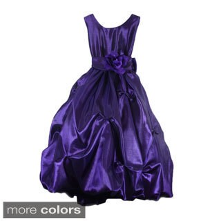 Girl's Sleeveless Gathered Junior Bride Dress