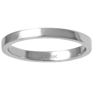 14k White Gold Comfort Fit Classic Wedding Band-Image