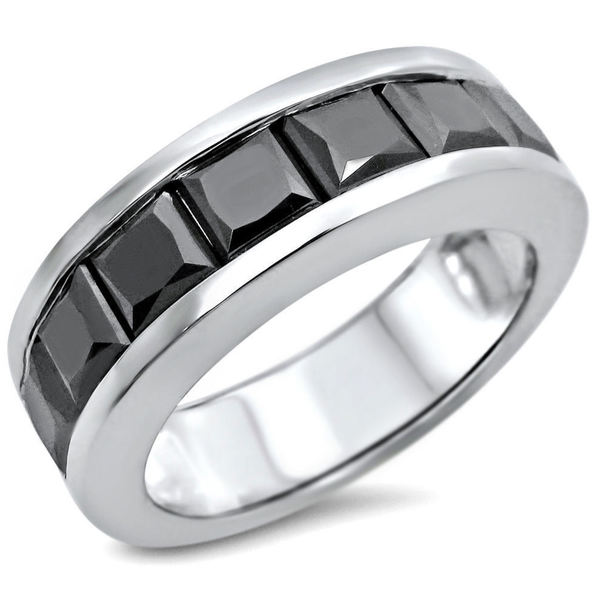 wedding black Black Men's 4 gold Noori White TDW mens Gold band 1/10ct Wedding 14k Diamond Band