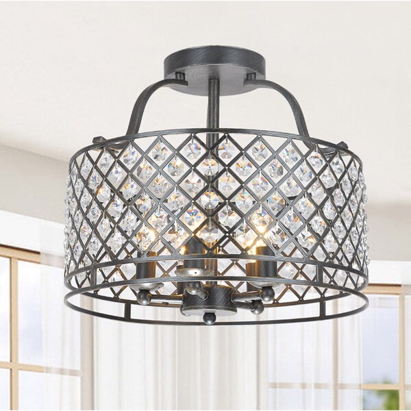 Evelyn 5light Antique Bronze Flush Mount Chandelier Overstock