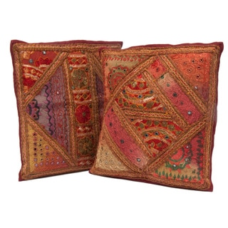 See Reviews Set of Two Handmade Patchwork Cushion Covers (India)