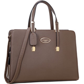 Dasein Two-tone Faux Leather Satchel Removable Shoulder Strap