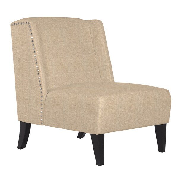 angeloHOME Barton Sandstone Khaki Brown Twill Armless Wingback Chair Overstock Shopping