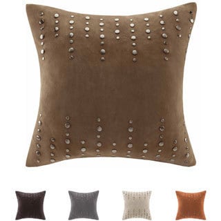 See Reviews Madison Park Silver Stud Suede Feather Down Filled 20-inch Throw Pillow