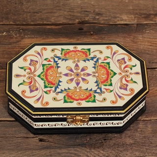 Hot Deal Manufactured Wood 'Rajasthani Mosaic' Decorative Box (India)
