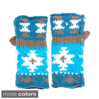 Hand-knit Colorful Fingerless Handwarmers (Nepal)-Image