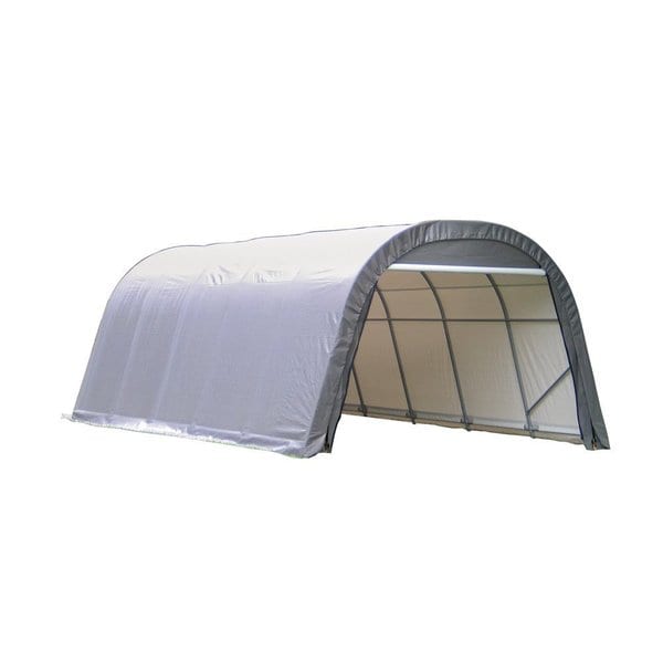 -Outdoor-Round-Garage-Boat-Car-Storage-Grey-Shed-12-W-x-24-L-x-8 