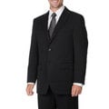 Cianni Cellini Men's Big & Tall Black Wool Gabardine Suit