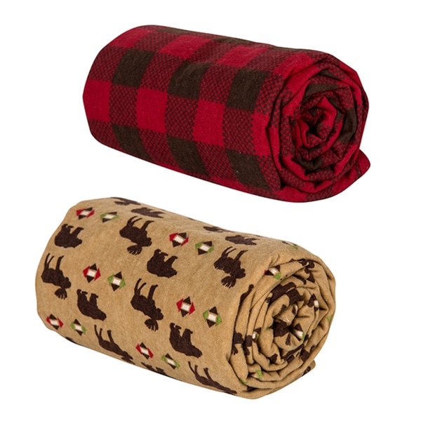 Trend Lab Northwoods and Check Swaddle Blankets (Pack of 2)