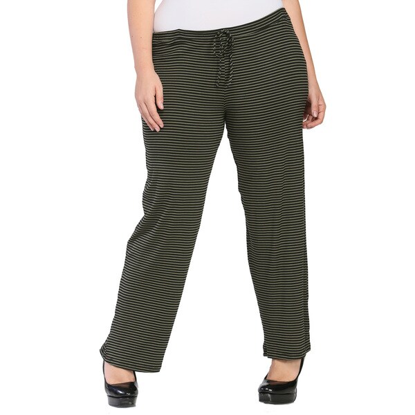 plus size striped pants