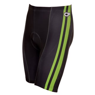 Cycle Force Triumph Men's Black Cycling Shorts Green Stripe-Image