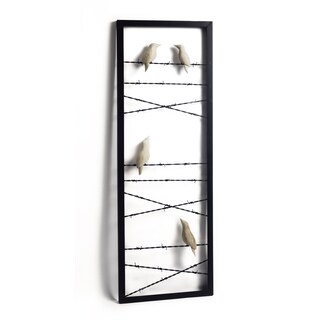 Birds on a Wire Suar Wood Wall Hanging (Indonesia)