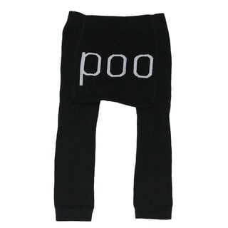 Silly Souls Boys' 'Poo' Black 0-12 Month Footless Leggings