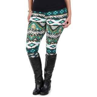 Hailey Jeans Co. Junior's Contemporary Plus Aztec Print Leggings-Image