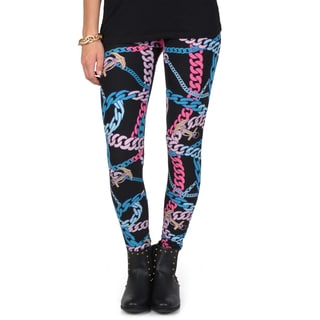 Hailey Jeans Co. Junior's Soft Chain Print Leggings-Image