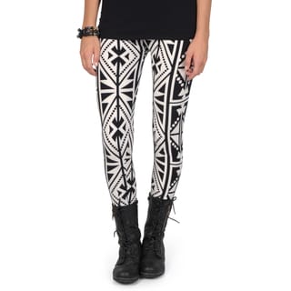 Hailey Jeans Co. Junior's Soft Geometric Pattern Leggings-Image