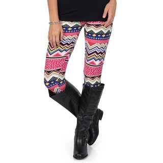 Hailey Jeans Co. Junior's Soft Mixed Print Leggings-Image