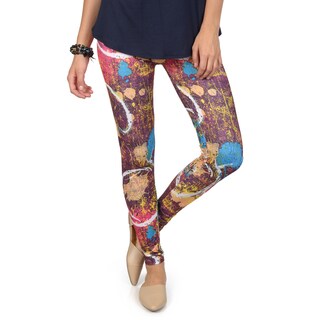 Hailey Jeans Co. Junior's Soft Abstract Print Leggings-Image