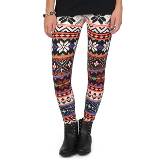 Hailey Jeans Co. Junior's Soft Fair Isle Print Leggings-Image