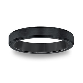 Cambridge Black Tungsten Carbide Beveled Comfort Fit Ring-Image