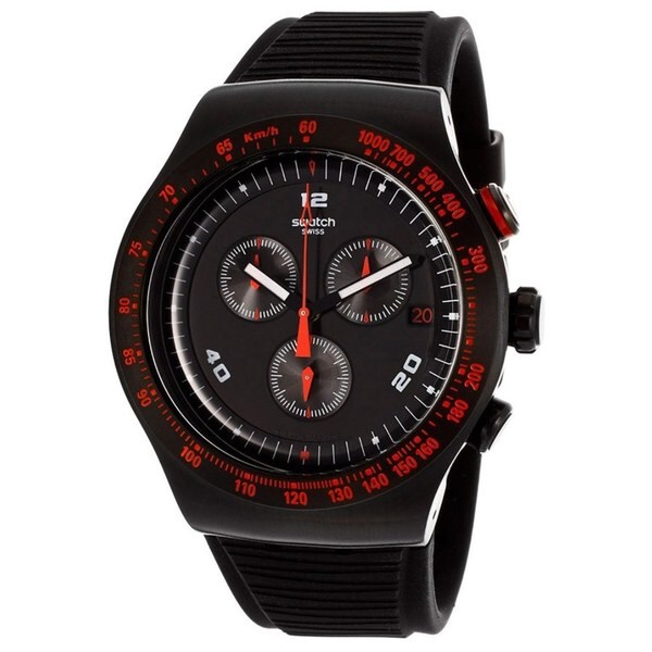 Swatch Men's 'Race Trophy' Black Chronograph Watch