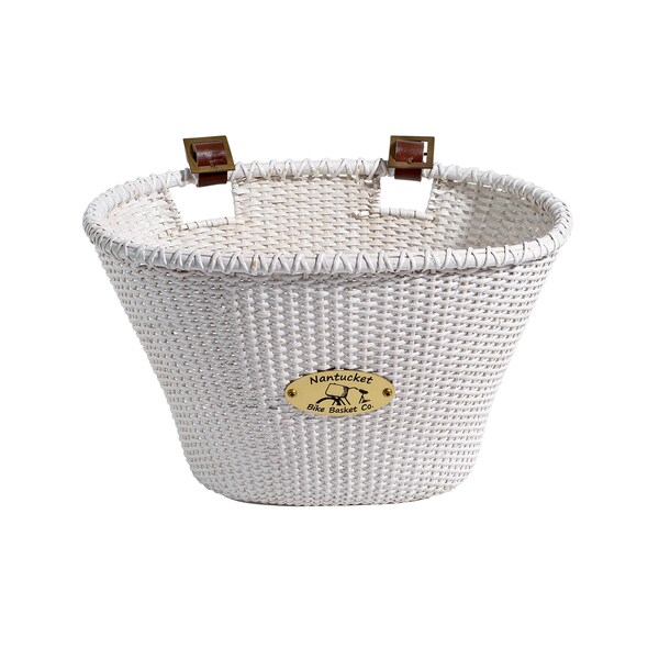 Nantucket Bicycle Basket Co. White Oval Bicycle Basket