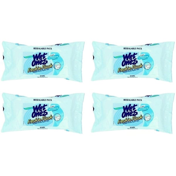 Wet Ones Fresh'n Flush Personal 48count Hygiene Wipes (Pack of 4