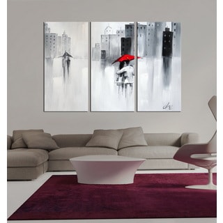 Hand-painted 'The Touch of Love' 3-piece Gallery-wrapped Canvas Art Set