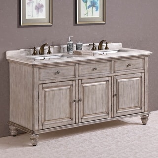 USA 39;Alexandria39; 67inch Antique Ivory Double Sink Bathroom Vanity 