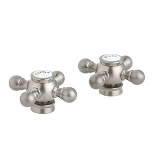 Grohe Geneva Cross Brushed Nickel Handles (Pair)-Image