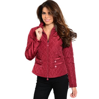 Feellib Women's Long Sleeve Boxy Fit Quilted Jacket With Front Zip Closure And Zip Pocket Detailing-Image