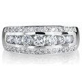 SummerRose 14k White Gold 1ct TDW 3-row Diamond Ring (G-H, SI1-SI2)
