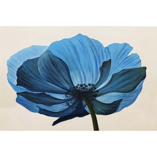 Best Shopping 'The Flower' Blue Floral Abstract Canvas Art