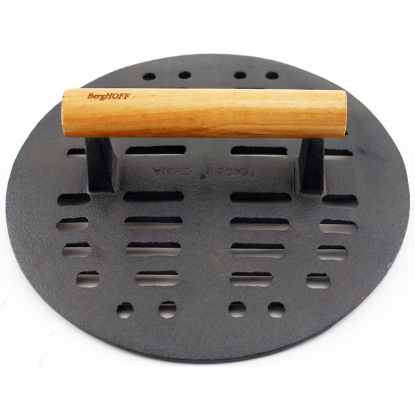 Steak Press Cast Iron Slotted Grilled Cheese Bacon BBQ Grill Hamburger