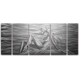 ###  'Beauty by The Sea' 5-panel Handmade Metal Wall Art