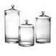 Glass Canisters with Knobs (Set of 3)