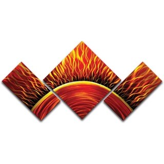 Buy Cheap Burning Sun XL 3-panel Handmade Metal Wall Art